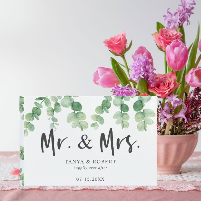 Libro De Visitas Eucalyptus Boda Sr. y Sra. Script Elegant (Subido por el creador)