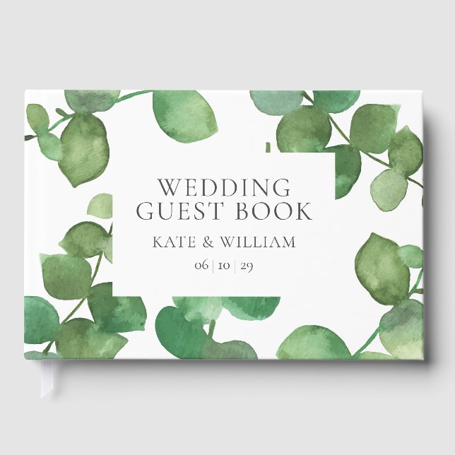 Libro De Visitas Eucalyptus Boho Greenery Boda (Anverso)