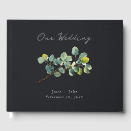 Libro De Visitas Eucalyptus branch wedding guest book