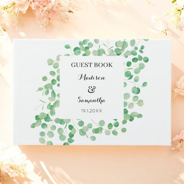 Libro De Visitas Eucalyptus Greenery Boda foto verde blanca (Subido por el creador)