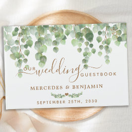 Libro De Visitas Eucalyptus Greenery Elegant Gold Boda