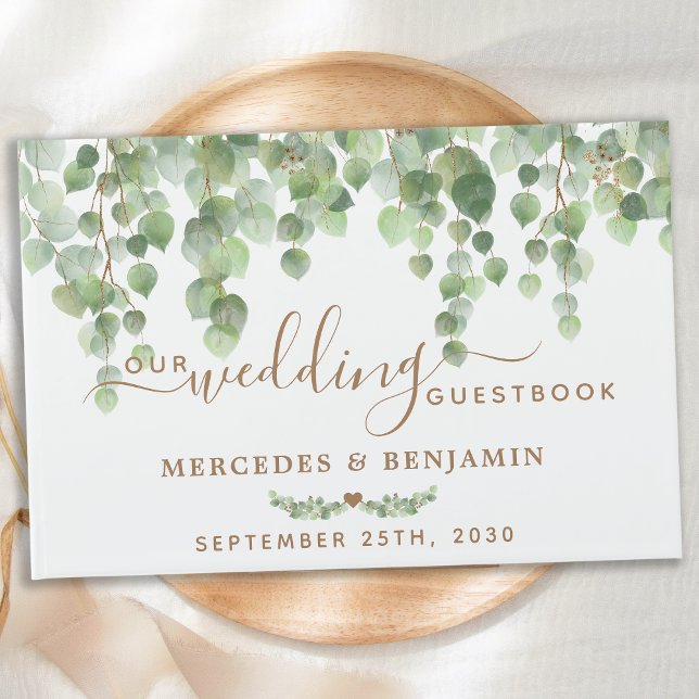 Libro De Visitas Eucalyptus Greenery Elegant Gold Boda (Subido por el creador)