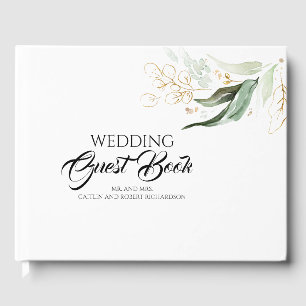 Libro De Visitas Eucalyptus Greenery Gold deja Boda
