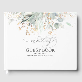 Libro De Visitas Eucalyptus Greenery Gold deja Boda
