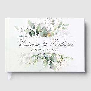 Libro De Visitas Eucalyptus Greenery Gold deja una elegante boda