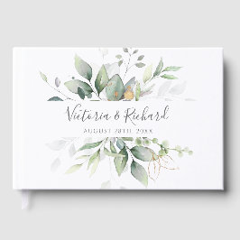Libro De Visitas Eucalyptus Greenery Gold deja una elegante boda