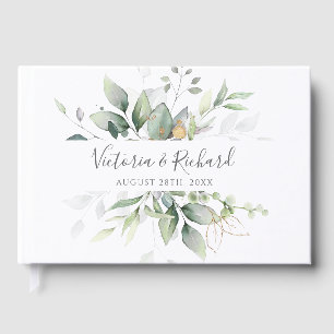 Libro De Visitas Eucalyptus Greenery Gold deja una elegante boda