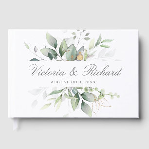 Libro De Visitas Eucalyptus Greenery Gold deja una elegante boda