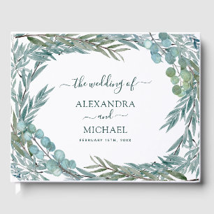 Libro De Visitas Eucalyptus Greenery Watercolor Boda Botánico