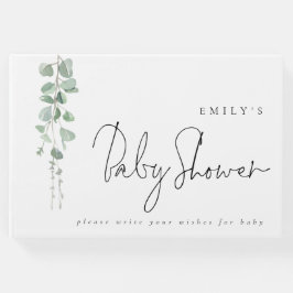 Libro De Visitas Eucalyptus moderno desea Baby Shower