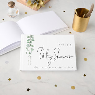 Libro De Visitas Eucalyptus moderno desea Baby Shower