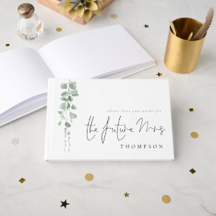 Libro De Visitas Eucalyptus moderno Futuro Sra. Bridal Shower