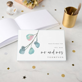 Libro De Visitas Eucalyptus Moderno Nueva Sra. Boda Nombre