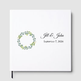 Libro De Visitas Eucalyptus Wreath Landscape Wedding Guest Book