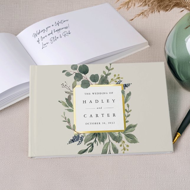 Libro De Visitas Eucalyptus y Sage | Boda Botánico Verde (Subido por el creador)