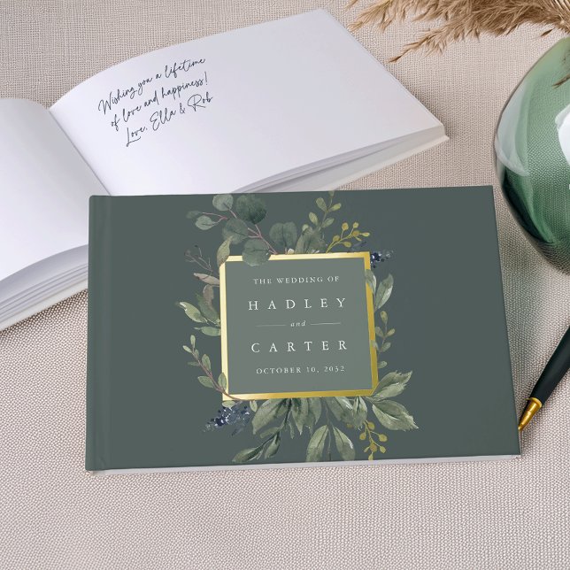 Libro De Visitas Eucalyptus y Sage | Boda Botánico Verde (Subido por el creador)