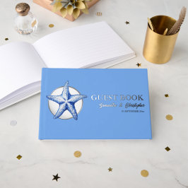 Libro De Visitas Evento de boda Starfish real de Relieve metalizado