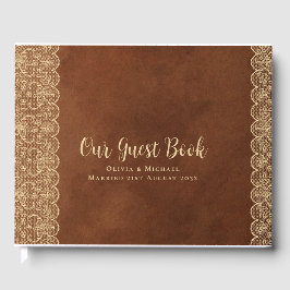 Libro De Visitas EVENTO MARCADO Personalizado Rústico de Lace