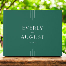Libro De Visitas EVERLY Jewel Tone Art Deco Emerald Green Wedding