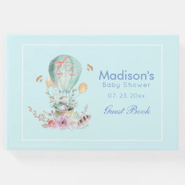 Libro De Visitas Extravagante conejito montando en un bebé con glob