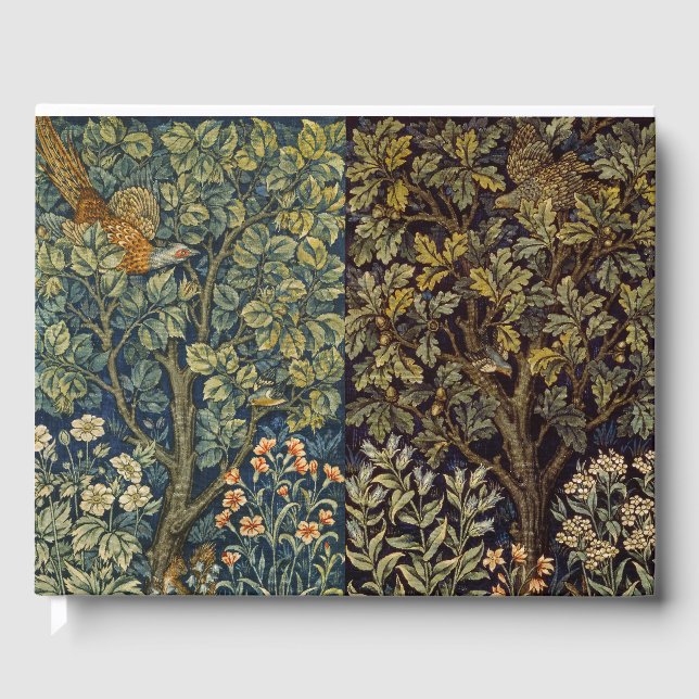Libro De Visitas Faisán gallo de William Morris ave del bosque árbo (Anverso)