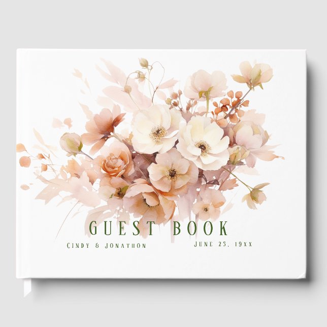 Libro De Visitas Fall Florals Boda Guest Book (Anverso)