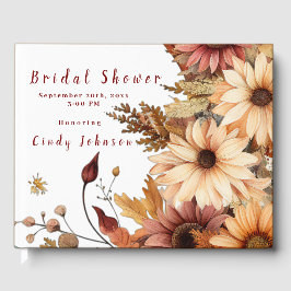 Libro De Visitas Fall Flowers Bridal Shower Guest Book