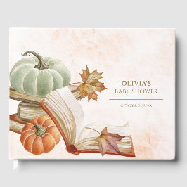 Libro De Visitas Fall Pumpkin Book Tema de Baby Shower Guest Book