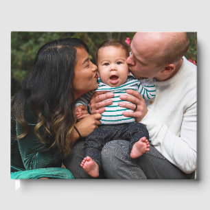 Libro De Visitas Familia personalizada de dos fotos de doble cara
