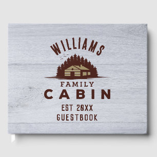 Libro De Visitas Family Cabin Rustic Wood Personalized