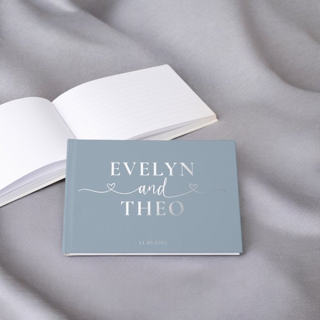 Libro De Visitas Fancy Calligraphy Heart Rubor Sage Green (Subido por el creador)