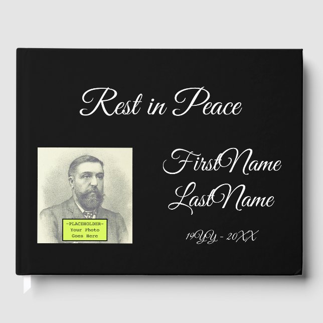 Libro De Visitas Fancy, Respetable Funeral/Memorial Guest Book (Anverso)