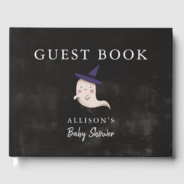 Libro De Visitas Fantasma Chica de Baby Shower de Halloween (Anverso)