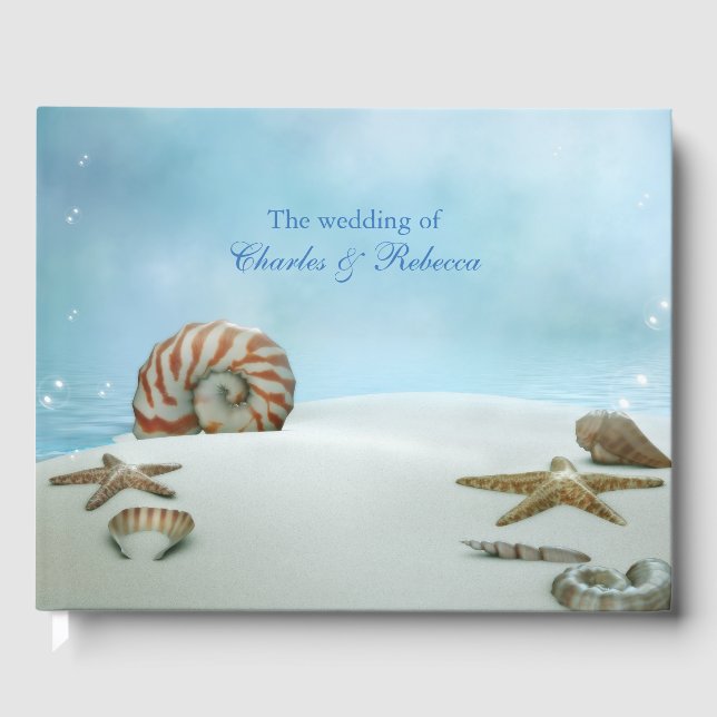 Libro De Visitas Fantasy Beach Theme Boda Guest Book (Anverso)