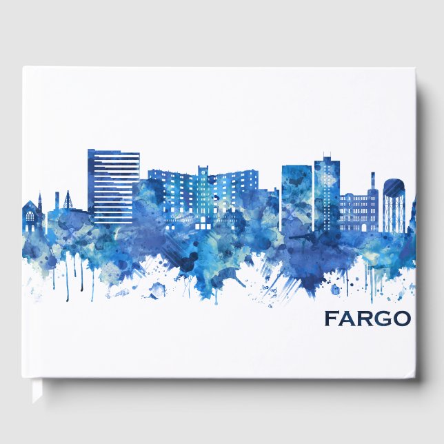 Libro De Visitas Fargo North Dakota Skyline Blue (Anverso)