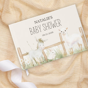 Libro De Visitas Farm Animals Meadow Friends Baby Shower