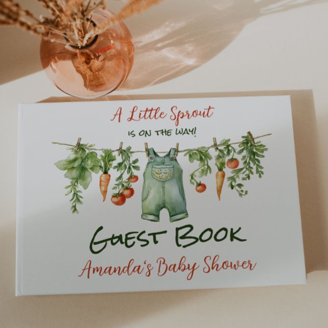 Libro De Visitas Farmhouse Little Sprout Clothesline Baby Shower (Subido por el creador)