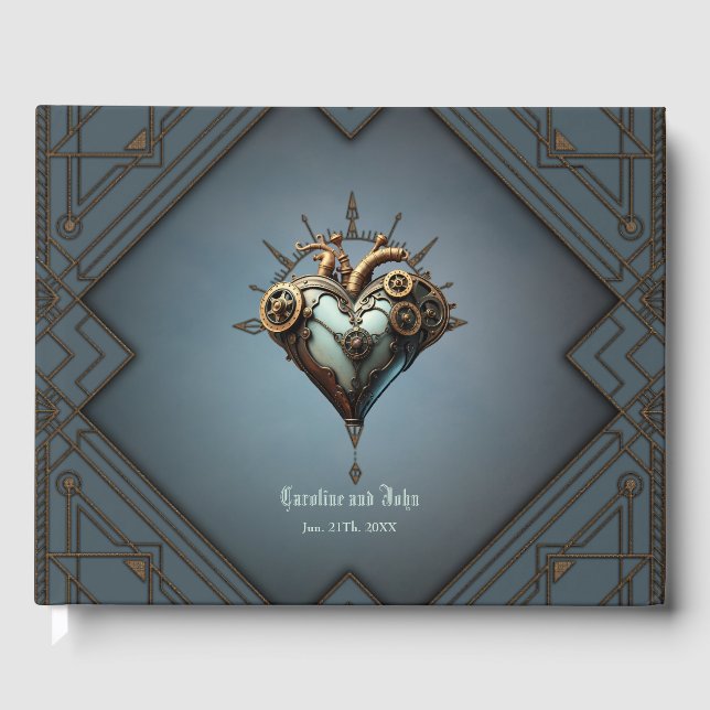 Libro De Visitas Fascinante corazón de vapor punk (Anverso)