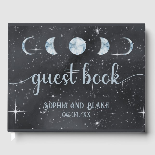 Libro De Visitas Fases Starry Night Moon Moon Boda Celestial (Anverso)