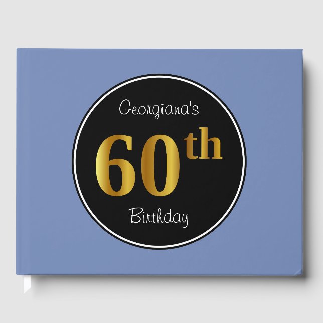 Libro De Visitas Faux Gold 60th Birthday Guest Book (Anverso)