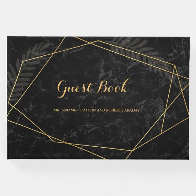 Libro De Visitas Faux Marble Geométrico (Anverso)