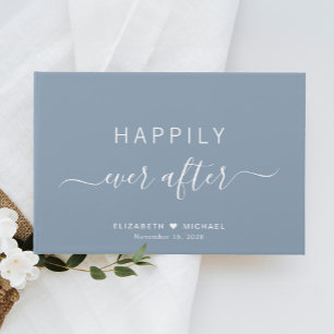 Libro De Visitas Felices para Siempre Boda Azul Polvoriento