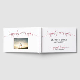 Libro De Visitas Felices para Siempre Boda con Letra Moderna en Ros