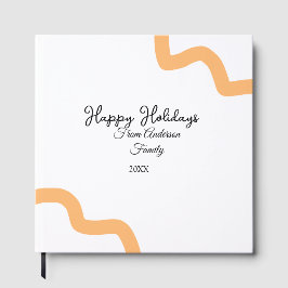 Libro De Visitas Felices vacaciones naranja negro nombre fecha año 