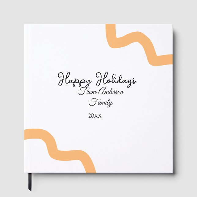 Libro De Visitas Felices vacaciones naranja negro nombre fecha año  (Anverso)