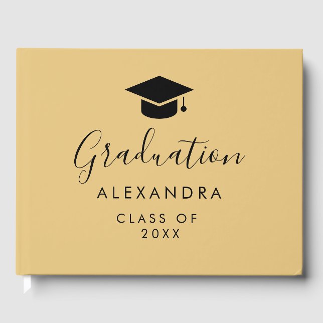 Libro De Visitas Felicitaciones Graduación de Oro Negro (Anverso)