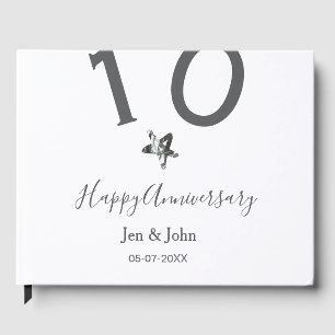 Libro De Visitas Feliz 10º aniversario nombre fecha estrella de met