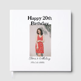 Libro De Visitas Feliz 20 cumpleaños foto simple moderna mínima