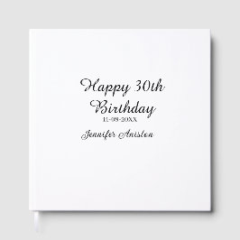 Libro De Visitas Feliz 30 cumpleaños agregar fecha elegante simple