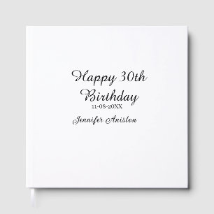 Libro De Visitas Feliz 30 cumpleaños agregar fecha elegante simple
